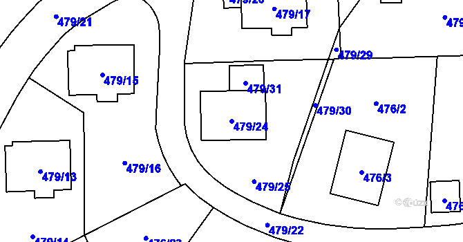 Parcela st. 479/24 v KÚ Březová u Sokolova, Katastrální mapa