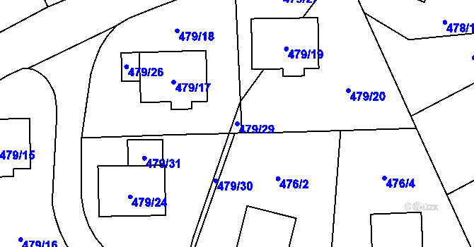 Parcela st. 479/29 v KÚ Březová u Sokolova, Katastrální mapa
