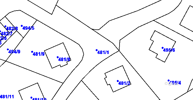 Parcela st. 481/1 v KÚ Březová u Sokolova, Katastrální mapa