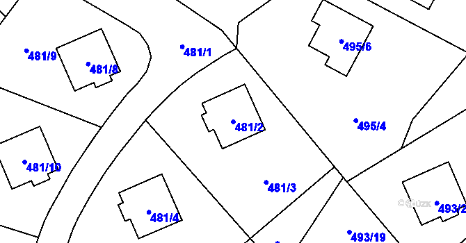 Parcela st. 481/2 v KÚ Březová u Sokolova, Katastrální mapa