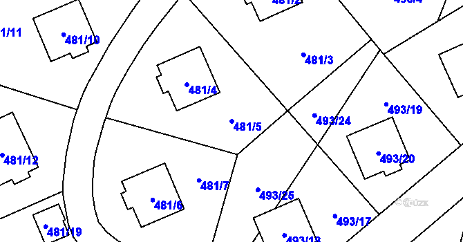Parcela st. 481/5 v KÚ Březová u Sokolova, Katastrální mapa