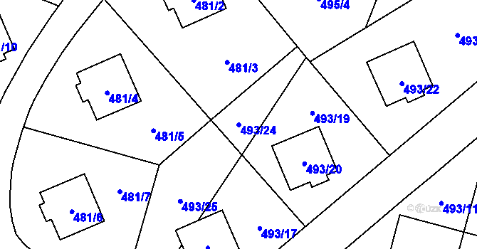 Parcela st. 493/24 v KÚ Březová u Sokolova, Katastrální mapa