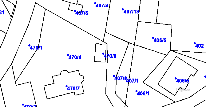 Parcela st. 470/8 v KÚ Březová u Sokolova, Katastrální mapa