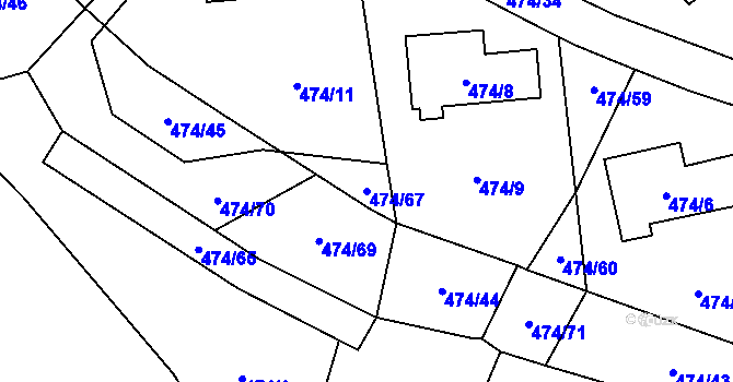 Parcela st. 474/67 v KÚ Březová u Sokolova, Katastrální mapa