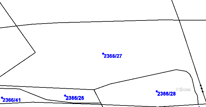 Parcela st. 2366/27 v KÚ Březová u Sokolova, Katastrální mapa