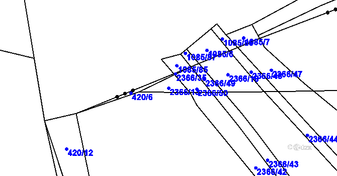 Parcela st. 2366/13 v KÚ Březová u Sokolova, Katastrální mapa