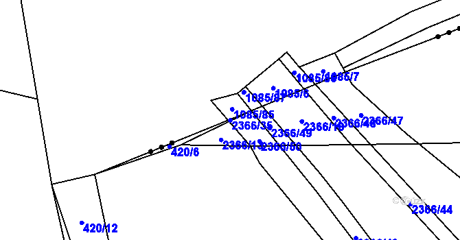 Parcela st. 2366/35 v KÚ Březová u Sokolova, Katastrální mapa