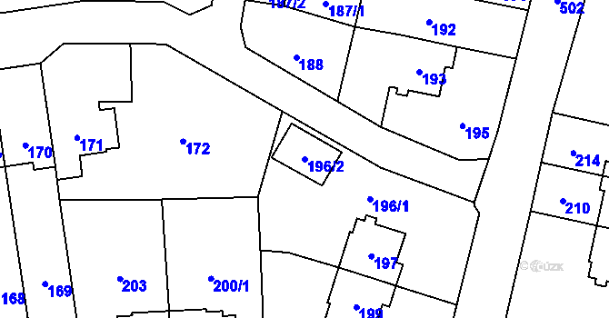 Parcela st. 196/2 v KÚ Březová u Sokolova, Katastrální mapa