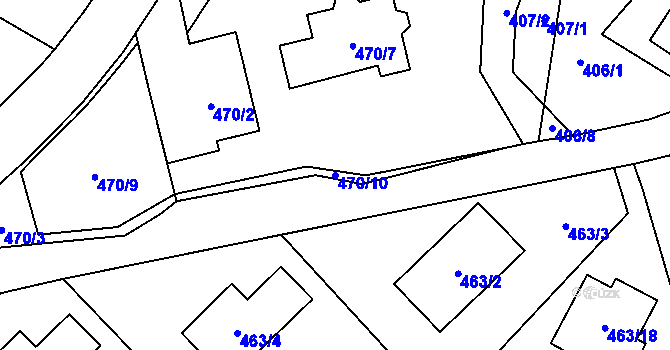 Parcela st. 470/10 v KÚ Březová u Sokolova, Katastrální mapa