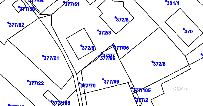 Parcela st. 372/7 v KÚ Březová u Sokolova, Katastrální mapa
