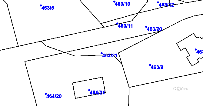 Parcela st. 463/21 v KÚ Březová u Sokolova, Katastrální mapa