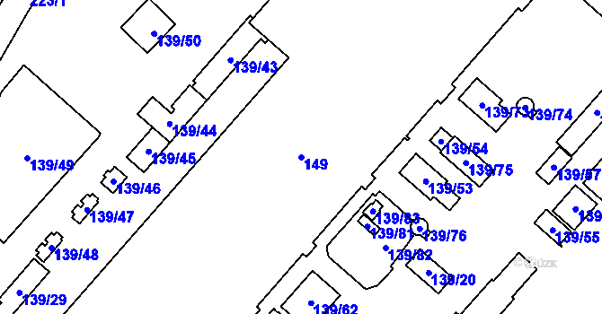 Parcela st. 149 v KÚ Tisová u Sokolova, Katastrální mapa