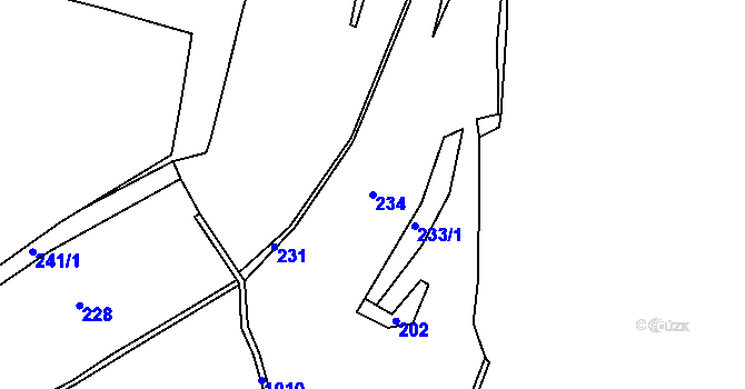 Parcela st. 234 v KÚ Lobzy u Březové, Katastrální mapa