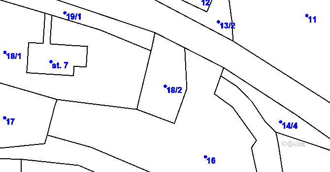 Parcela st. 18/2 v KÚ Vernéřovice, Katastrální mapa