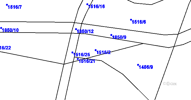 Parcela st. 1516/2 v KÚ Vernéřovice, Katastrální mapa