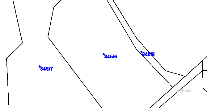 Parcela st. 845/6 v KÚ Vernéřovice, Katastrální mapa