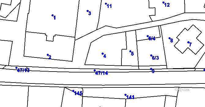 Parcela st. 4 v KÚ Březová u Zlína, Katastrální mapa