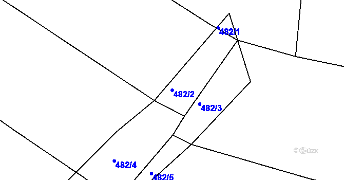 Parcela st. 482/2 v KÚ Březová u Zlína, Katastrální mapa