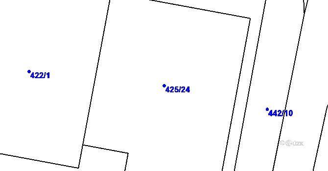 Parcela st. 425/24 v KÚ Březová u Zlína, Katastrální mapa
