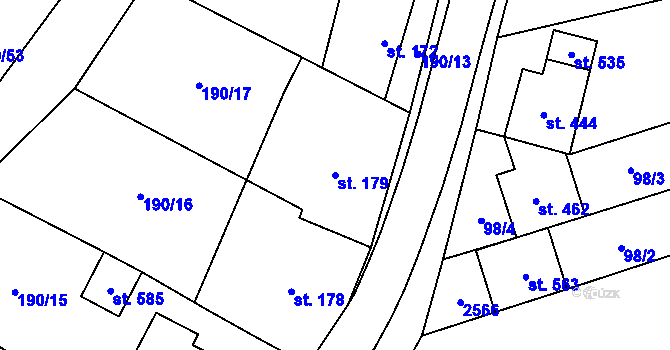 Parcela st. 179 v KÚ Březová u Uherského Brodu, Katastrální mapa
