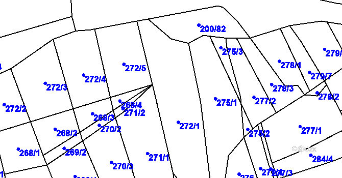 Parcela st. 272 v KÚ Březová u Uherského Brodu, Katastrální mapa