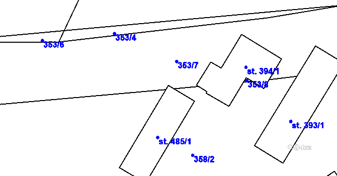 Parcela st. 485/2 v KÚ Březová u Uherského Brodu, Katastrální mapa