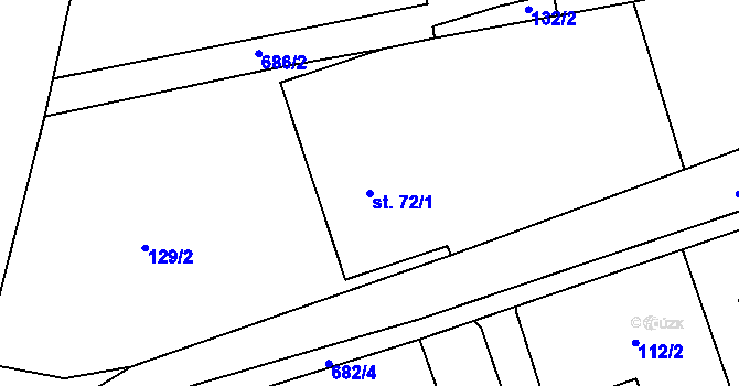 Parcela st. 72/1 v KÚ Březová u Vítkova, Katastrální mapa