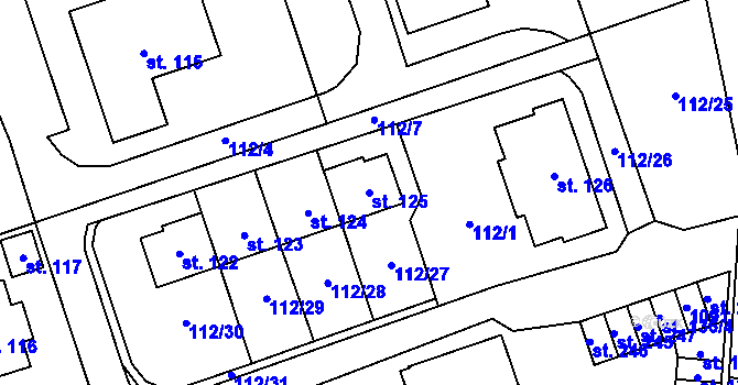 Parcela st. 125 v KÚ Březová u Vítkova, Katastrální mapa