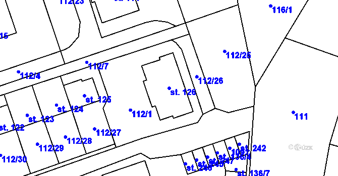Parcela st. 126 v KÚ Březová u Vítkova, Katastrální mapa
