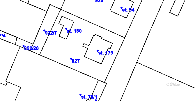 Parcela st. 179 v KÚ Březová u Vítkova, Katastrální mapa