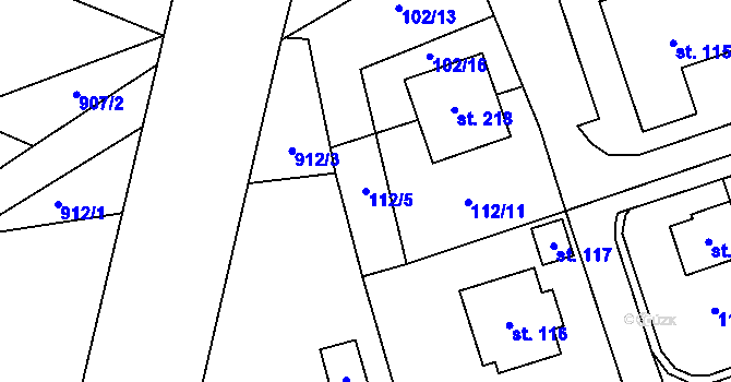 Parcela st. 112/5 v KÚ Březová u Vítkova, Katastrální mapa