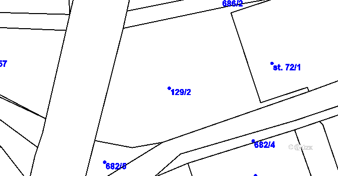 Parcela st. 129/2 v KÚ Březová u Vítkova, Katastrální mapa