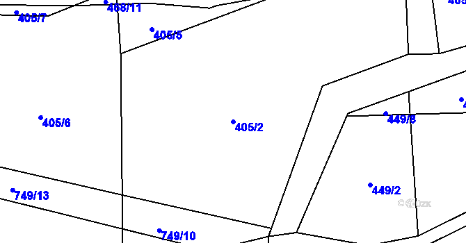 Parcela st. 405/2 v KÚ Březová u Vítkova, Katastrální mapa