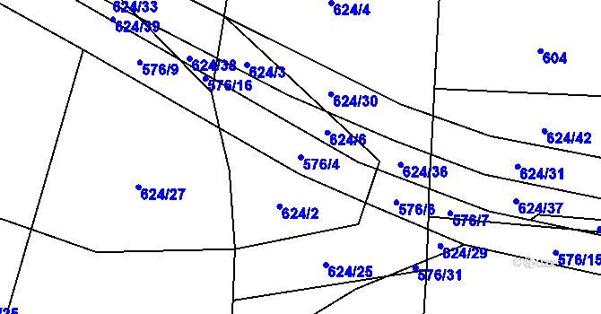 Parcela st. 576/4 v KÚ Březová u Vítkova, Katastrální mapa