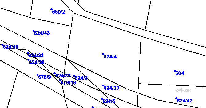 Parcela st. 624/4 v KÚ Březová u Vítkova, Katastrální mapa
