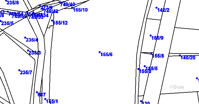 Parcela st. 155/6 v KÚ Březová u Vítkova, Katastrální mapa