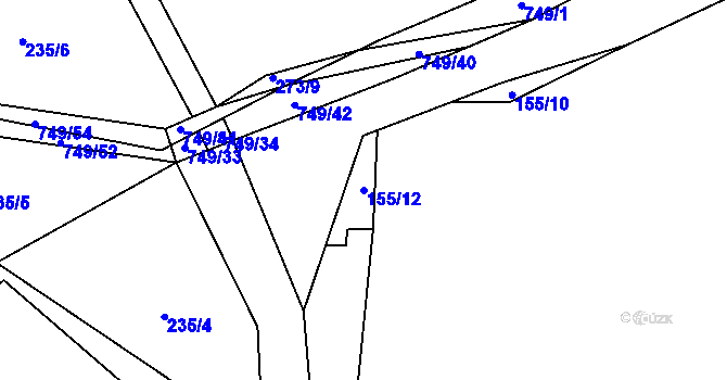 Parcela st. 155/12 v KÚ Březová u Vítkova, Katastrální mapa
