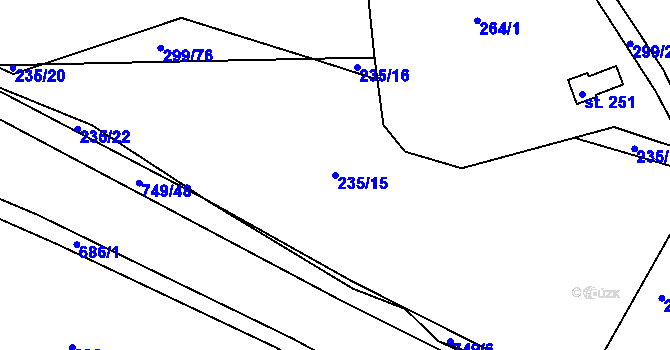 Parcela st. 235/15 v KÚ Březová u Vítkova, Katastrální mapa