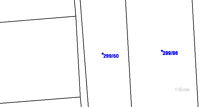 Parcela st. 299/50 v KÚ Březová u Vítkova, Katastrální mapa