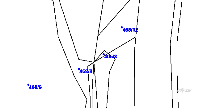 Parcela st. 405/8 v KÚ Březová u Vítkova, Katastrální mapa