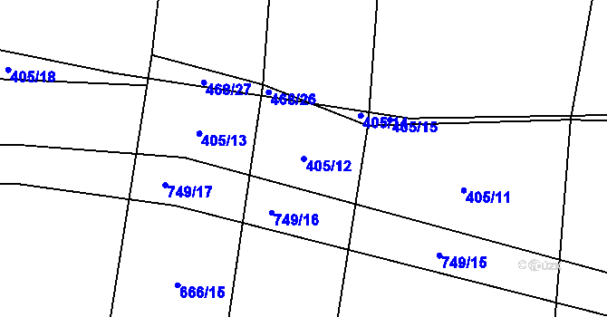 Parcela st. 405/12 v KÚ Březová u Vítkova, Katastrální mapa
