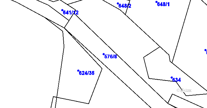 Parcela st. 576/8 v KÚ Březová u Vítkova, Katastrální mapa