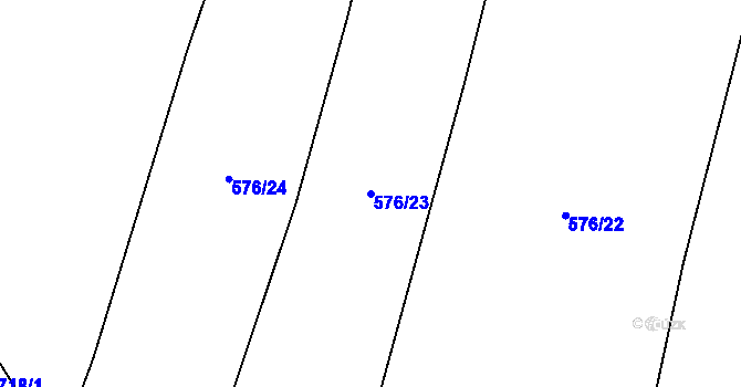 Parcela st. 576/23 v KÚ Březová u Vítkova, Katastrální mapa