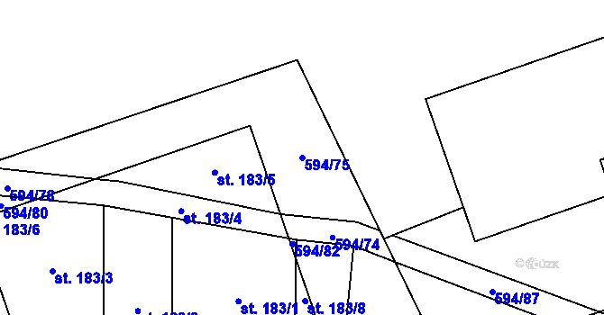 Parcela st. 594/75 v KÚ Březová u Vítkova, Katastrální mapa