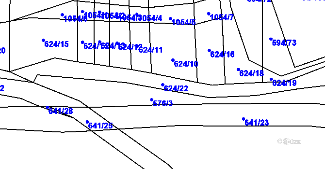 Parcela st. 624/22 v KÚ Březová u Vítkova, Katastrální mapa
