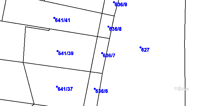 Parcela st. 636/7 v KÚ Březová u Vítkova, Katastrální mapa