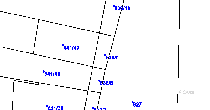 Parcela st. 636/9 v KÚ Březová u Vítkova, Katastrální mapa