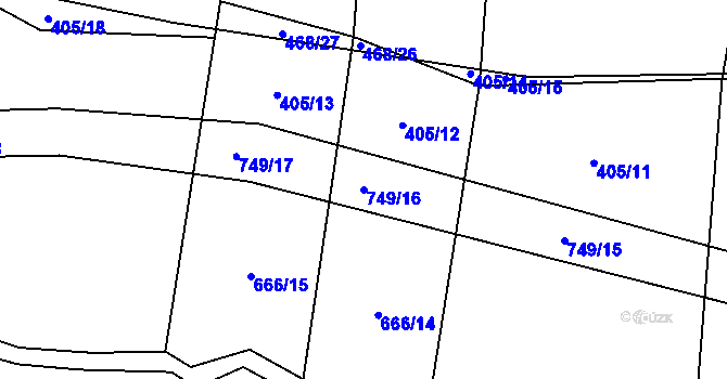 Parcela st. 749/16 v KÚ Březová u Vítkova, Katastrální mapa