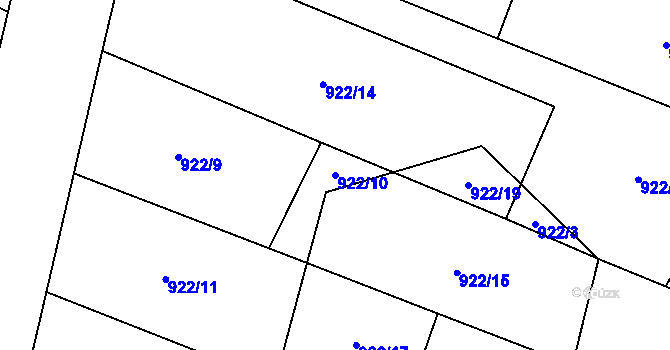 Parcela st. 922/10 v KÚ Březová u Vítkova, Katastrální mapa