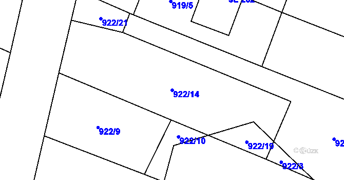 Parcela st. 922/14 v KÚ Březová u Vítkova, Katastrální mapa